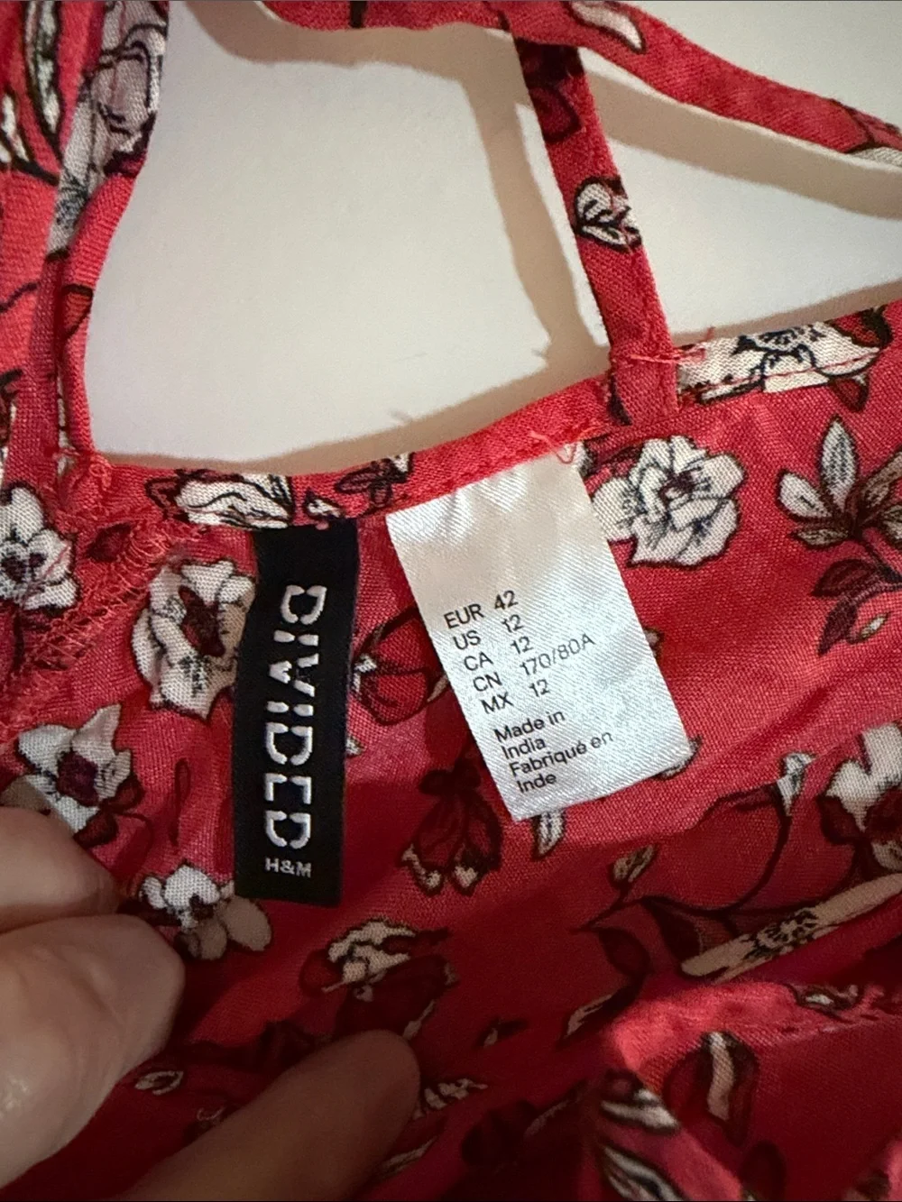 Divided Red Floral Spaghetti-Strap Romper